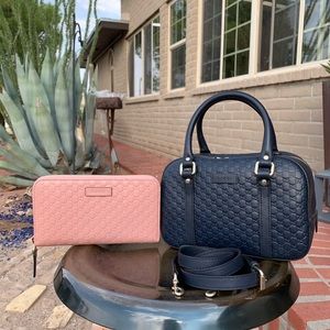 !SOLD! Microguccissima Leather Crossbody Bag and Wallet